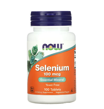 Now Foods, селен, 100 мкг, 100 таблеток:uz:Now Foods, Selenium, 100 mkg, 100 Tablets