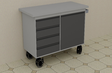 Стол мобильный  (1100*500*850 мм):uz:Mobil stol (1100 * 500 * 850 mm)