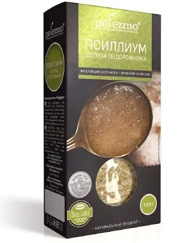 Polezzno Psyllium butun Psyllium urug'i qobig'i, 100 g Псиллиум цельный шелуха семян подорожника, 100 г:uz:Polezzno Psyllium butun Psyllium urug'i qobig'i, 100 g