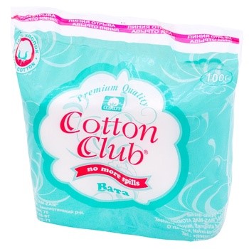 Вата отбеленная гигроскопическая  (нестерильная) "Cotton club" 250 гр (рулон)