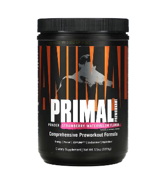 Юниверсал Нутришэн, Animal Primal Powder, Preworkout, Strawberry Watermelon, 17.9 oz (507.5 g):uz:Universal Nutrition, Hayvonlar uchun birlamchi kukun, Oldindan mashq qilish, Qulupnay tarvuz, 17,9 oz (507,5 g)