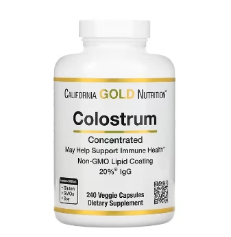 California Gold Nutrition, молозиво, 240 растительных капсул:uz:California Gold Nutrition, og'iz suti, 240 sabzavotli kapsulalar
