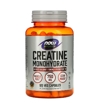 Now Foods, Sports, моногидрат креатина, 750 мг, 120 растительных капсул:uz:Now Foods, Sports, Creatine Monohydrate, 750 mg, 120 Veg Capsules