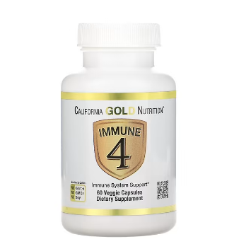 California Gold Nutrition, Immune 4, средство для укрепления иммунитета, 60 вегетарианских капсул:uz:Kaliforniya Oltin Oziqlantirish, Immun 4, Immunitetni Qo'llab-quvvatlash, 60 Vegetarian Kapsül