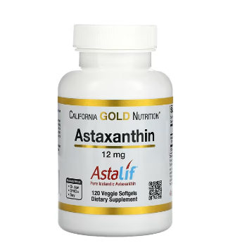 Астаксантин, California Gold Nutrition, AstaLif, 12 мг, 120 растительных мягких таблеток:uz:Astaxanthin, California Gold Nutrition, AstaLif, 12 mg, 120 Veggie Softgels