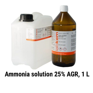 Раствор аммиака Ammonia solution 25% AGR:uz:Ammiak eritmasi Ammiak eritmasi 25% AGR