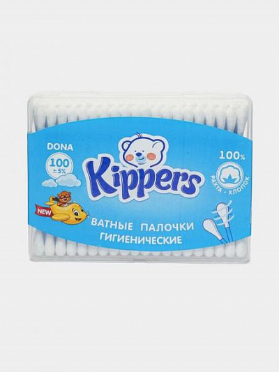 Ватные палочки "Softcare", "Kippers" 100 шт:uz:Paxta tayoqchalari "Softcare", "Kippers" 100 dona