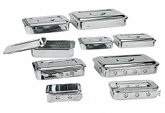 SKN011 / Stainless Steel  Sterilization Tray - Without holes: 250x160x45mm (нержавеющий медицинский бикс, в форме прямоугольника, без дырок)