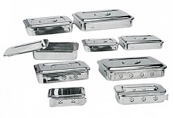 SKN011 / Stainless Steel  Sterilization Tray - Without holes: 250x160x45mm (нержавеющий медицинский бикс, в форме прямоугольника, без дырок)