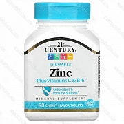 Sink C C va b-6 vitaminlari, chaynash tabletkalari, co gilos ta'mi, 90 tabletka