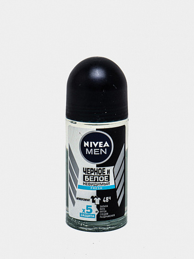 Дезодорант шариковый Nivea Men Черное и белое, невидимый, 50 мл