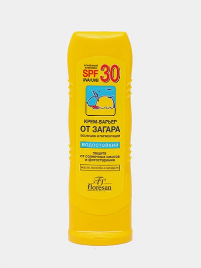 Крем-барьер Floresan Cosmetic, от загара, веснушек и пигментации, водостойкий, SPF30, 125 мл