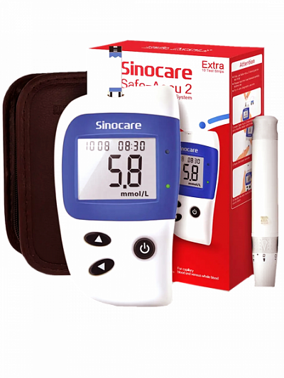 Глюкометр Sinocare safe accu 2:uz:Glyukometr Sinocare safe accu 2