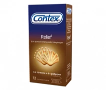 Contex Relief № 12 prezervativ (qovurg'a bilan, nuqta bilan)