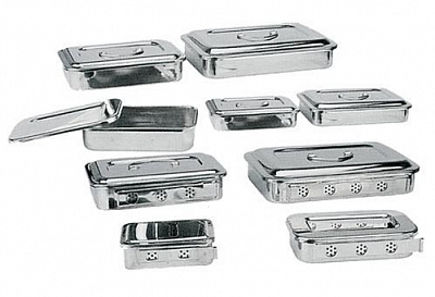 SKN011 / Stainless Steel  Sterilization Tray - Without holes: 200x110x45mm (нержавеющий медицинский бикс, в форме прямоугольника, без дырок)