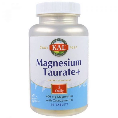 Таурат магния +, Magnesium Taurate+, KAL, 400 мг, 90 таблеток:uz:Magniy taurat+, KAL, 400 mg, 90 tabletka