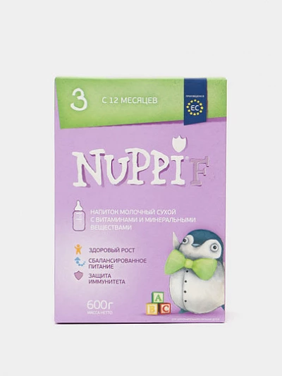 Смесь молочная Nuppi F 3 с 12 месяцев, 600г