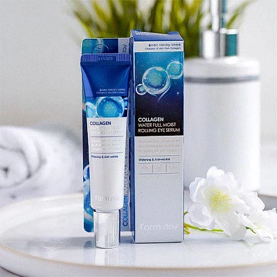 Сыворотка для кожи вокруг глаз с коллагеном collagen water full moist rolling eye serum 25г 5586 FarmStay (Корея):uz:Kollagenli kollagenli ko'z atrofidagi teri uchun zardob to'liq nam ko'z zardobi 25g 5586 FarmStay (Koreya)