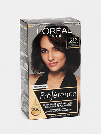 Краска для волос L'Oreal Paris Recital Preference, тон 3.12 Мулен Руж