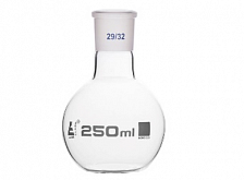 Колба плоскодонная 500 мл, шлиф 29/32, боросиликатное стекло:uz:Yassi tubli shisha 500 ml, shlif 29/32, borosilikat shisha