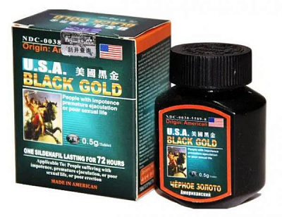 Средство Black gold (16 таблеток):uz:"Qora oltin" tabletkalari (USA Black Gold) erkaklarda quvvatni oshirish uchun dori