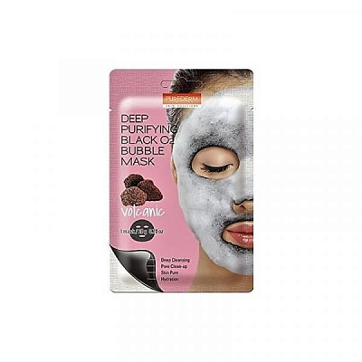 Глубоко очищающая кислородная маска для лица deep purifying yellow o2 bubble mask 5536 purederm (Корея):uz:Chuqur tozalovchi sariq o2 pufakchali niqob 5536 purederm (Koreya)