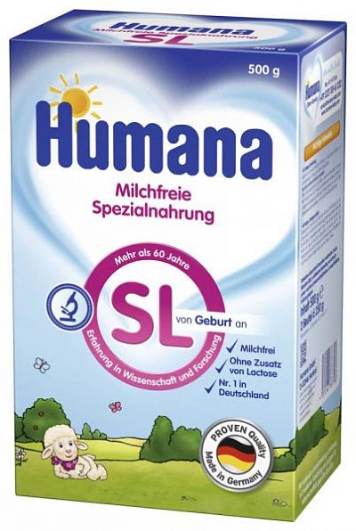 Humana SL Специальная смесь без коровьего молока и лактозы 500 гр