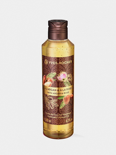 Масло для душа Yves Rocher with Argan & Rose, 200 мл