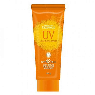 Крем солнцезащитный для лица и тела premium uv sunblock cream spf42/pa++ 100г 5578 Deoproce (Корея):uz:Yuz va tana uchun quyosh kremi premium ultrabinafsha quyoshdan himoya qiluvchi krem ​​spf42/pa++ 100g 5578 Deoproce (Koreya)