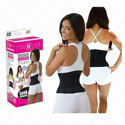 Утягивающий пояс Miss Belt Instant Hourglass Shape:uz:Qomatni go'zallashtiruvchi kamar  Miss Belt Instant Hourglass Shape