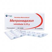 METRONIDAZOL tabletkalari 250mg N10