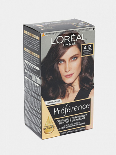 Краска для волос L'Oreal Paris Recital Preference, тон 4.12 Монмартр Глубокий коричневый