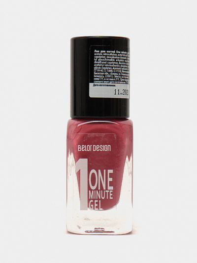 Лак для ногтей Belor Design One minute gel, тон 216, 10 мл