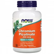 NOW Oziq-ovqatlar, Chromium Picolinate, 200 mkg, 250 Veg Kapsulalar