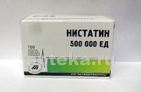 NISTATIN tabletkalari 500000ed N100