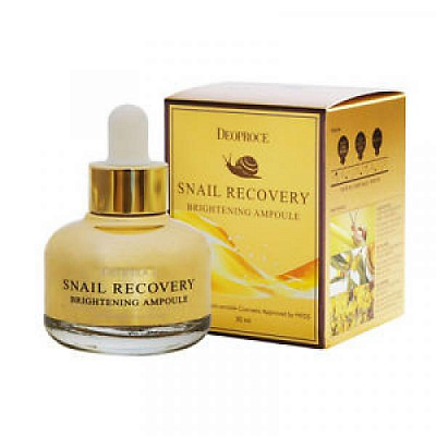 Сыворотка антивозрастная с экстрактом слизи улитки snail recovery brightening ampoule 30г 5576 Deoprose (Корея):uz:Salyangoz shilimshiq ekstrakti bilan qarishga qarshi sarum, salyangozni tiklovchi oqartiruvchi ampula 30g 5576 Deoproz (Koreya)