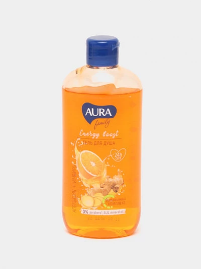 Гель для душа AURA Family Апельсин-имбирь, 400 мл