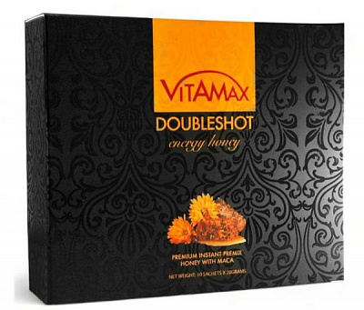 Натуральная медовая паста, придающая энергию и силу, для мужчин Vitamax DoubleShot Energy Honey:uz:Erkaklar uchun energiya va kuch beradigan tabiiy asal pastasi Vitamax Double Shot Energy Honey