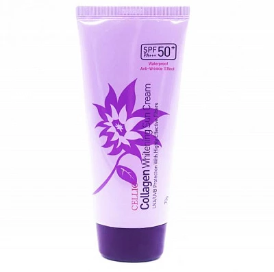 Yuzni quyoshdan himoyalovchi Cellio Collagen Whitening Sun Cream SPF50 Солнцезащитный крем для лица Cellio Collagen Whitening Sun Cream SPF50:uz:Yuzni quyoshdan himoyalovchi Cellio Collagen Whitening Sun Cream SPF50