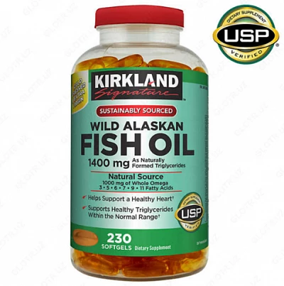 Рыбий жир в капсулах Kirkland Signature Wild Alaskan Fish Oil (230 шт.) Рыбий жир в капсулах Kirkland Signature Wild Alaskan Fish Oil (230 шт.)
