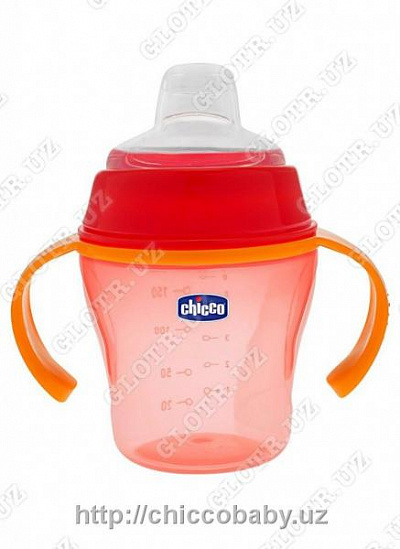 БАНОЧКА ДЛЯ ПИТЬЯ CHICCO SOFT CUP 6M+ RED