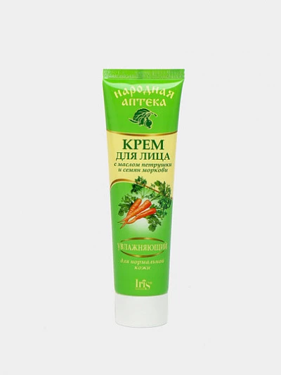 Крем для лица Iris Cosmetic, Народная аптека, для нормальной кожи с маслом петрушки и семян моркови, 100 мл