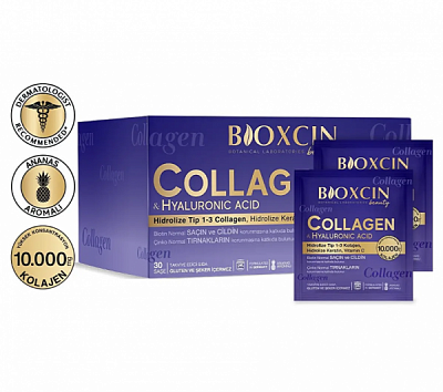 Порошок Коллагена с Гиалуроновой Кислотой Bioxcin Beauty:uz:Bioxcin's Beauty gialuron kislotasi bilan kollagen