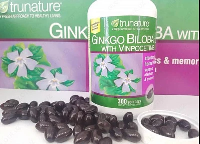 Miya va xotira uchun xun takviyesi Ginkgo Biloba Trunature (300 kapsula) БАД для мозга и памяти Ginkgo Biloba Trunature (300 капсул):uz:Miya va xotira uchun xun takviyesi Ginkgo Biloba Trunature (300 kapsula)