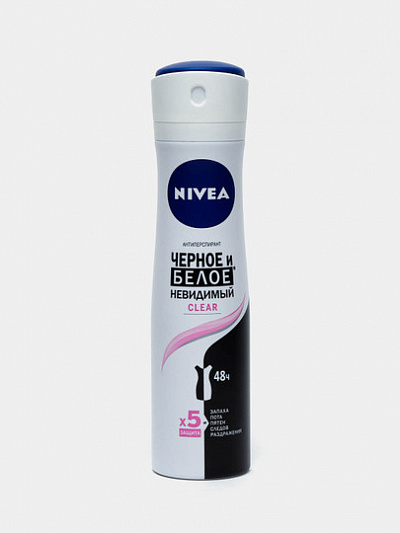 Дезодорант женский Nivea Clear Черное и белое, 150 мл