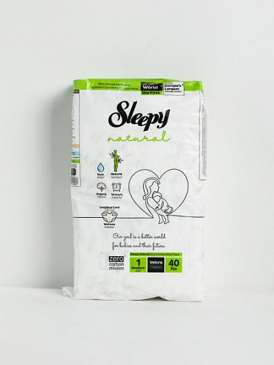 Детские подгузники  Sleepy Natural №1, 2-5 kg, 40шт:uz:Bolalar tagliklari Sleepy Natural №1, 2-5 kg, 40 dona