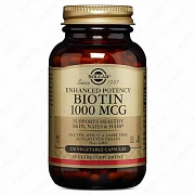 Sog'lom teri va sochlar uchun biotin tabletkalari Solgar Biotin 1000 mg (250 dona)