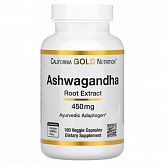 California Gold Nutrition, ашваганда, 450 мг, 180 растительных капсул:uz:California Gold Nutrition, Ashwagandha, 450 mg, 180 sabzavotli kapsulalar