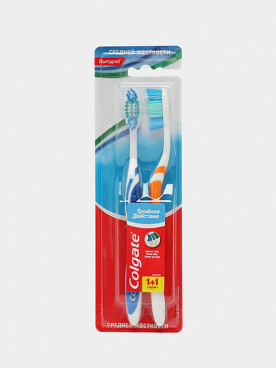 Зубная щётка Colgate Triple Action, 1 + 1