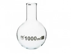 Dumaloq tubli 50 ml lik flakon, tor tomoq, borosilikat shisha